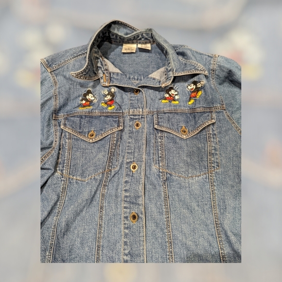 Vintage Disney Store Mickey Denim Button Up - Picture 2 of 4